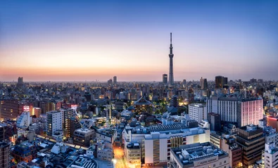 Gordijnen Tokyo Skyline met Skytree © eyetronic