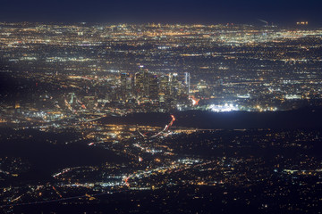 Los Angeles downtown view from top
