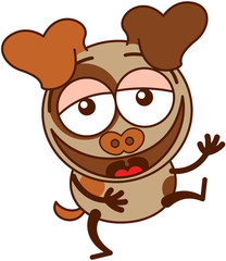 Obraz premium Little brown dog laughing enthusiastically