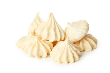 French meringue cookies isolated on white