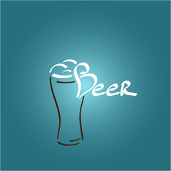 Beer glass icon, vector illustration