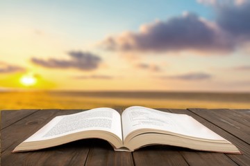 Book, open, outdoor.