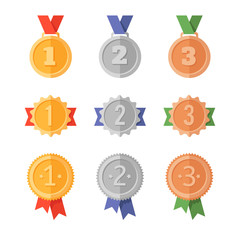 Golden and silver medals.