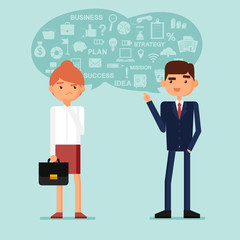 Set for new business presentation. 