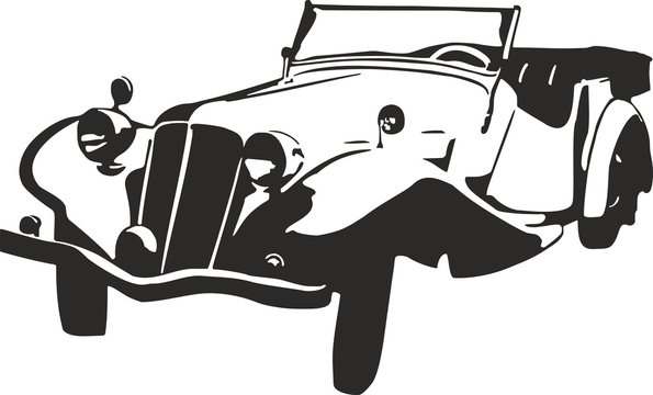 black and white vintage car clip art preview