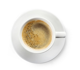 Cup of coffee isolated on white