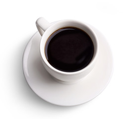 Cup of coffee isolated on white