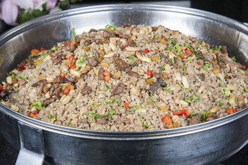 Oriental rice at a hotel restaurant buffet