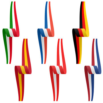 collection of european country flag banners
