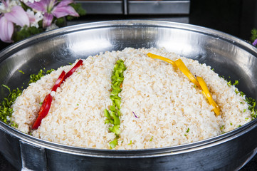 Oriental rice at a hotel restaurant buffet