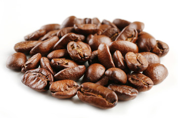 Coffee beans isolated on white