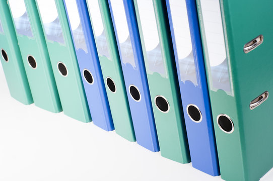 Office folders on a white background 