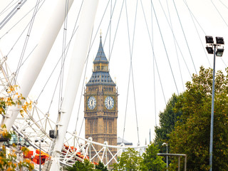  Big Ben through the London Eye England UK