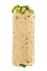Chicken Caesar Wrap. selective focus.