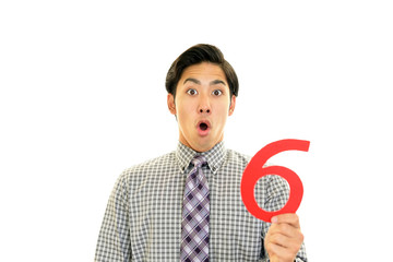 驚いた表情のビジネスマン