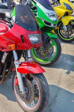 red green and yellow motorcycle
