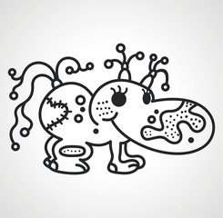 Monster creature essence bacteria virus UFO alien small hippo in