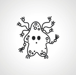 Monster creature essence bacteria virus UFO alien surprised with