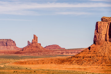 Monument valley under the blue sky