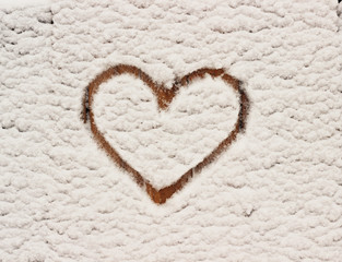 heart on snow