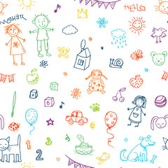 Doodle children drawing set