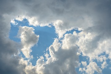 Beautiful sky with fluffy clouds