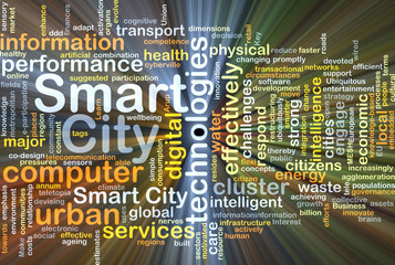 Smart city background concept glowing