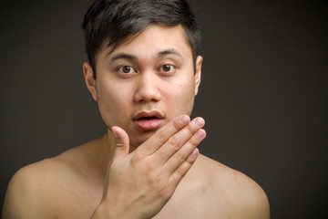 Model isolated covering mouth