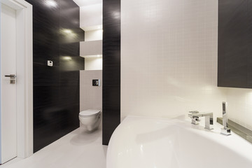 Black and white bathroom
