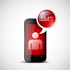 Smartphone with chat box with SMS