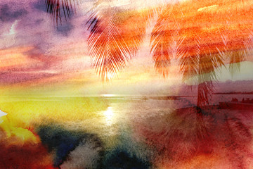 Abstract tropical landscape