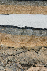 Layer of asphalt road