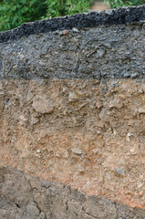 Layer of asphalt road