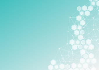 Abstract Mesh Background with Hexagon