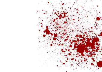 Abstract splatter red color isolated background