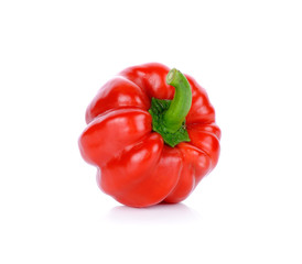 Red paprika isolated on the white background