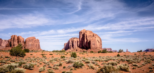 Monument valley under the blue sky