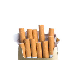 Box of cigarettes isolated on a white background