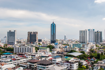 Fototapeta na wymiar Landscape day view at the top view of Bangkok