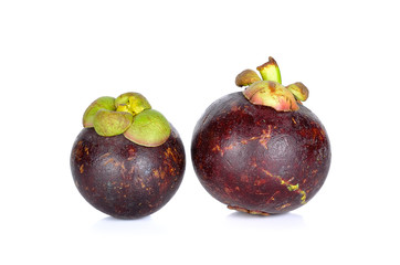 Mangosteen isolated on the white background