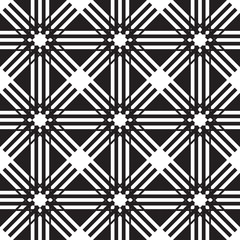 Black and white geometric seamless pattern, abstract background.