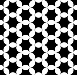 Black and white geometric seamless pattern, abstract background.