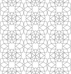 Black and white geometric seamless pattern with line.