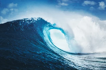 Muurstickers Oceaan golf Blauwe oceaangolf, epische branding