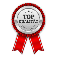 Silberner Top Qualität Siegel Mit Roter Scherpe