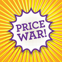 Comic book explosion with text Price War