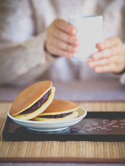 Dorayaki Japanese  Pancake Dessert and sweet