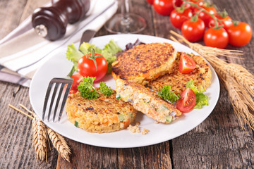 quinoa cake with vegetables