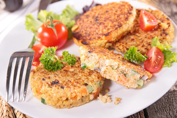 quinoa cake with vegetables