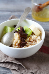 Useful porridge oats in a bowl